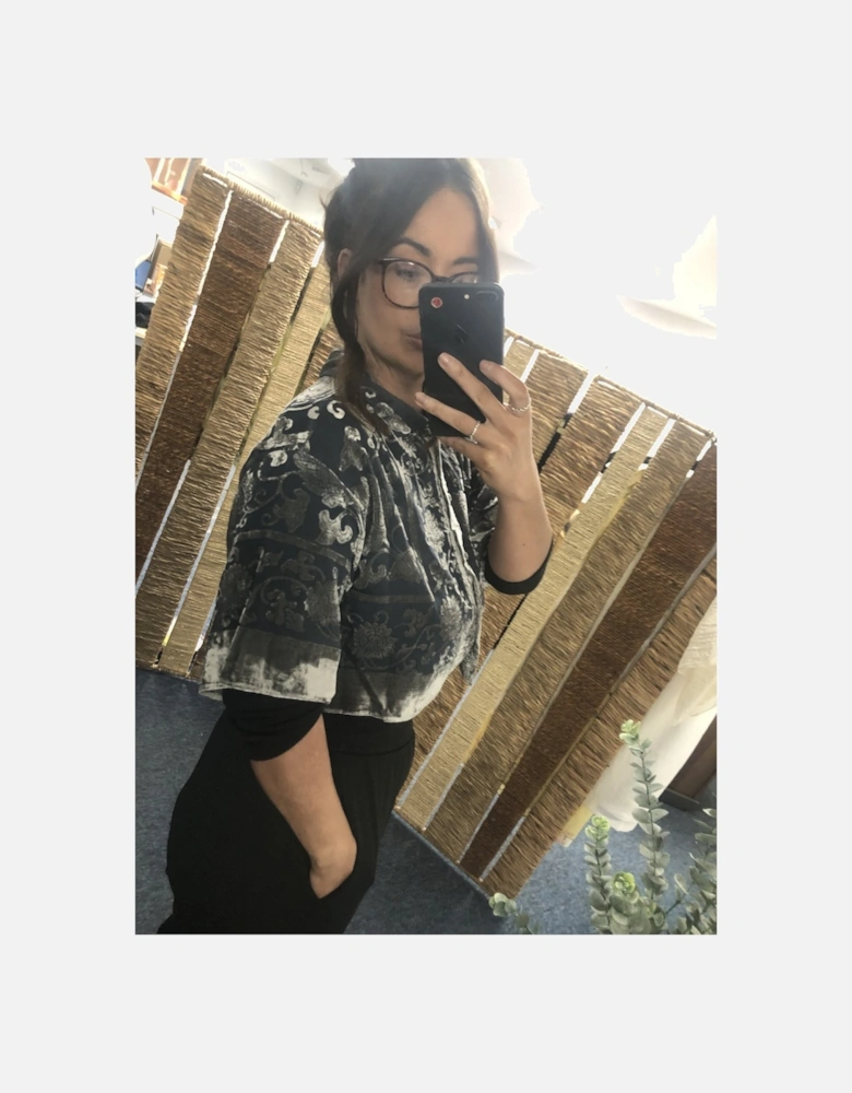 Hand Painted Silk Devore Kimono Top