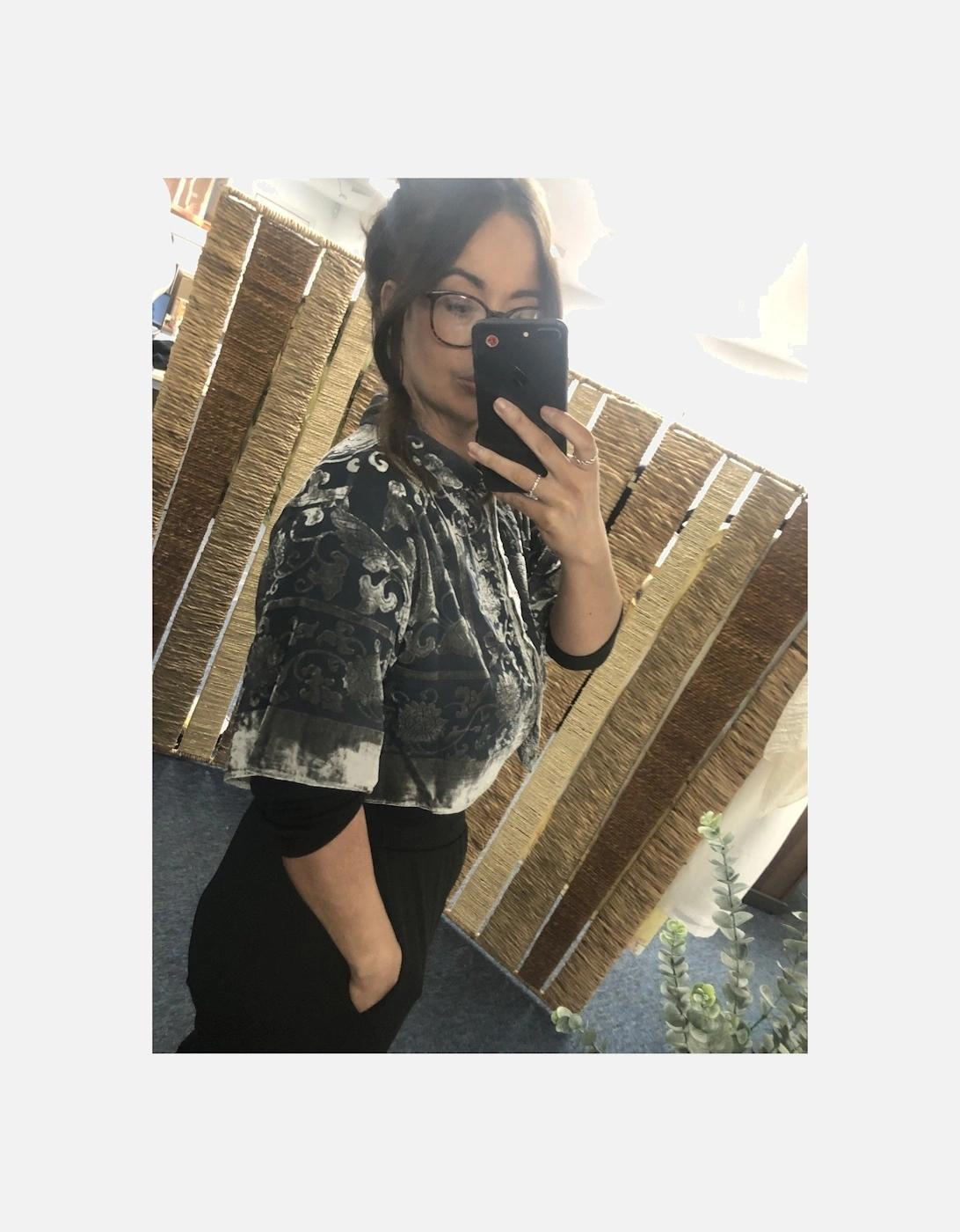 Hand Painted Silk Devore Kimono Top