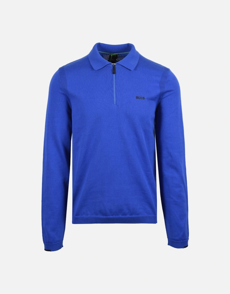 Boss Green KN Ever Knitted Polo Shirt Medium Blue