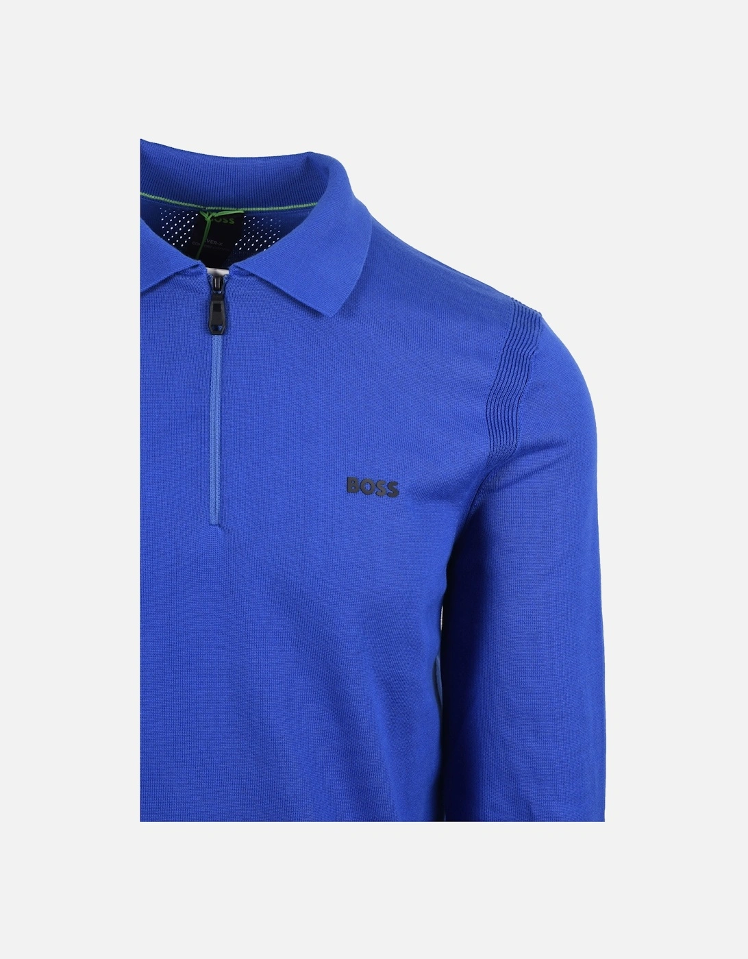 Boss Green KN Ever Knitted Polo Shirt Medium Blue