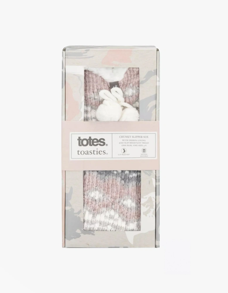TEXTURE SLIPPER SOCKS Womens Socks Pink Mix