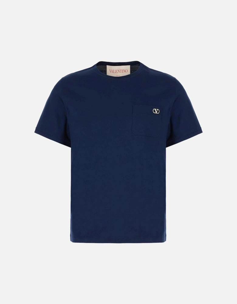 Plaque Logo T-Shirt in Blue