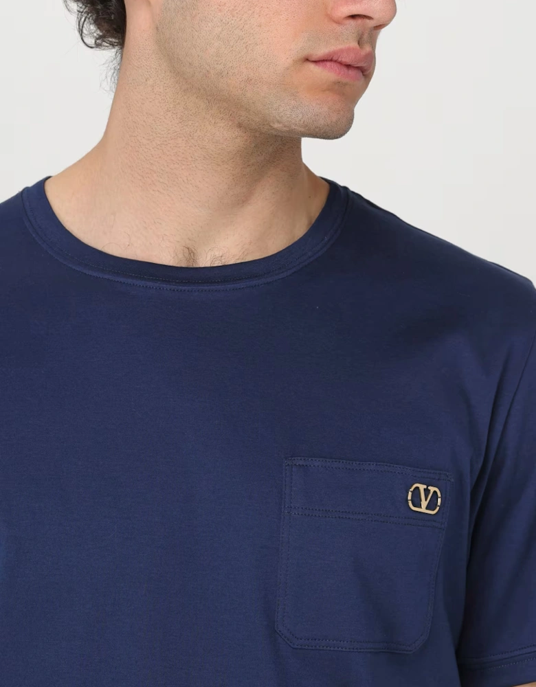 Plaque Logo T-Shirt in Blue