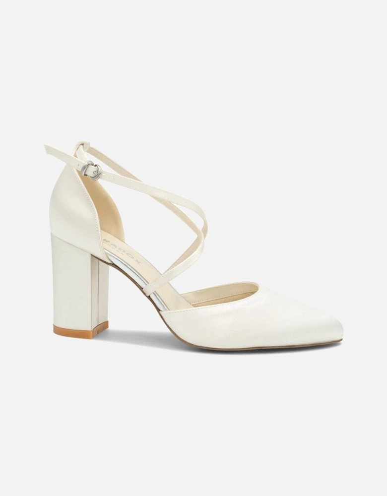 Dyeable satin 'Alysha' High Block Heel Court Shoes