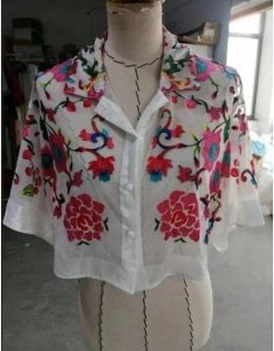 Hand Painted Silk Devore Kimono Top, 2 of 1