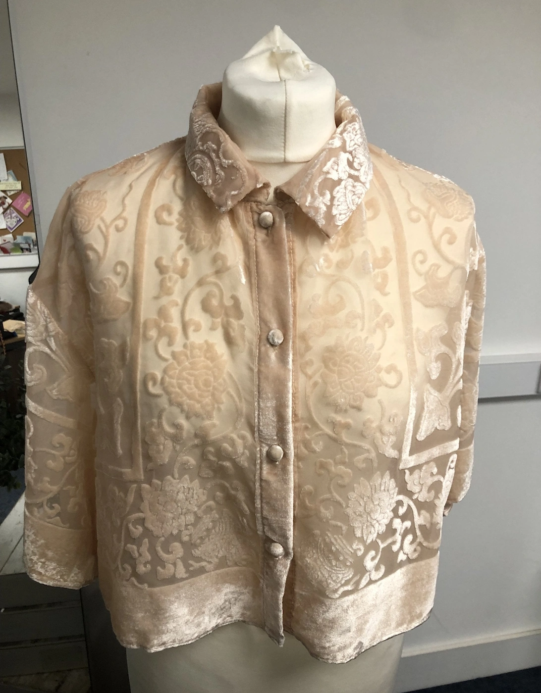 Hand Painted Silk Devore Kimono Top, 2 of 1