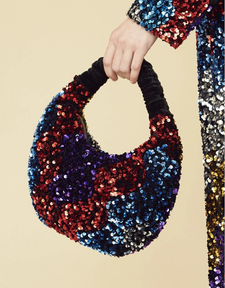 Black Sequin and Velvet Bag