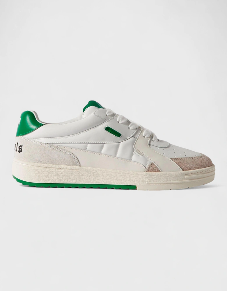 University Suede Trimmed Sneakers White Green