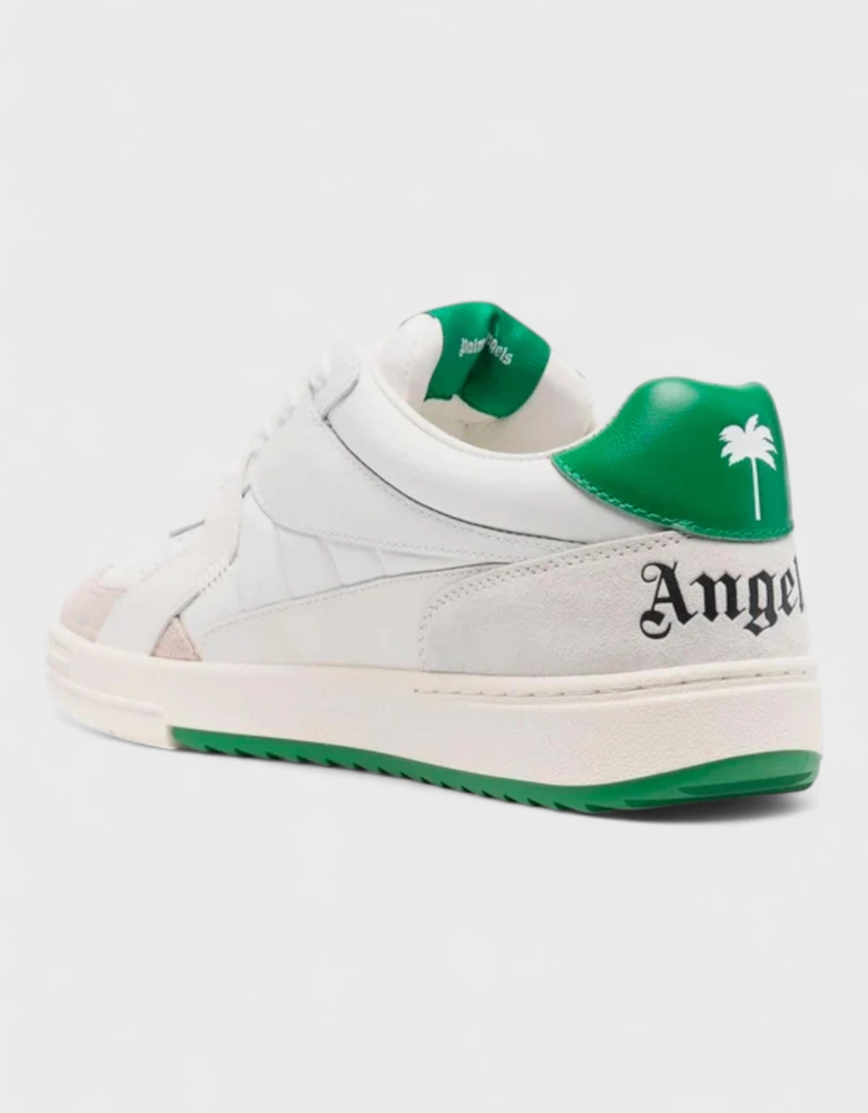 University Suede Trimmed Sneakers White Green
