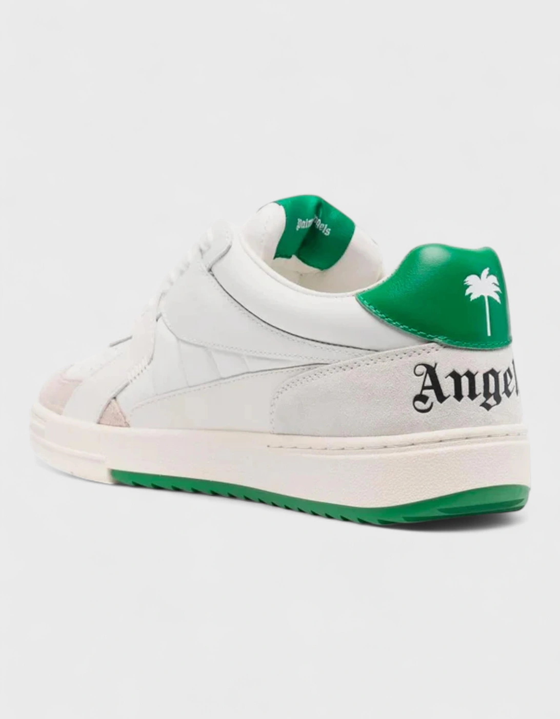 University Suede Trimmed Sneakers White Green