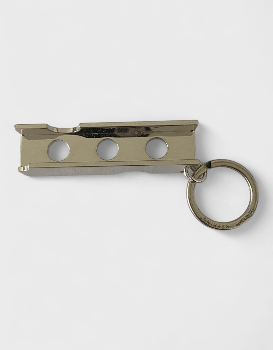 Men's Off-White Keyring Bar Charm Silver - Tan - Size: O/S