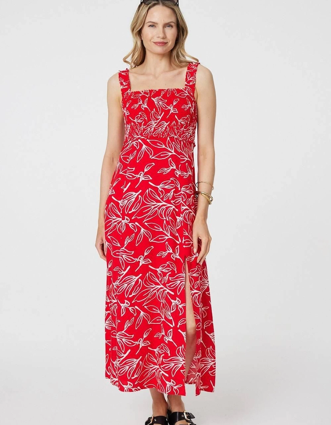 Floral Square Neck Midi Sun Dress, 2 of 1