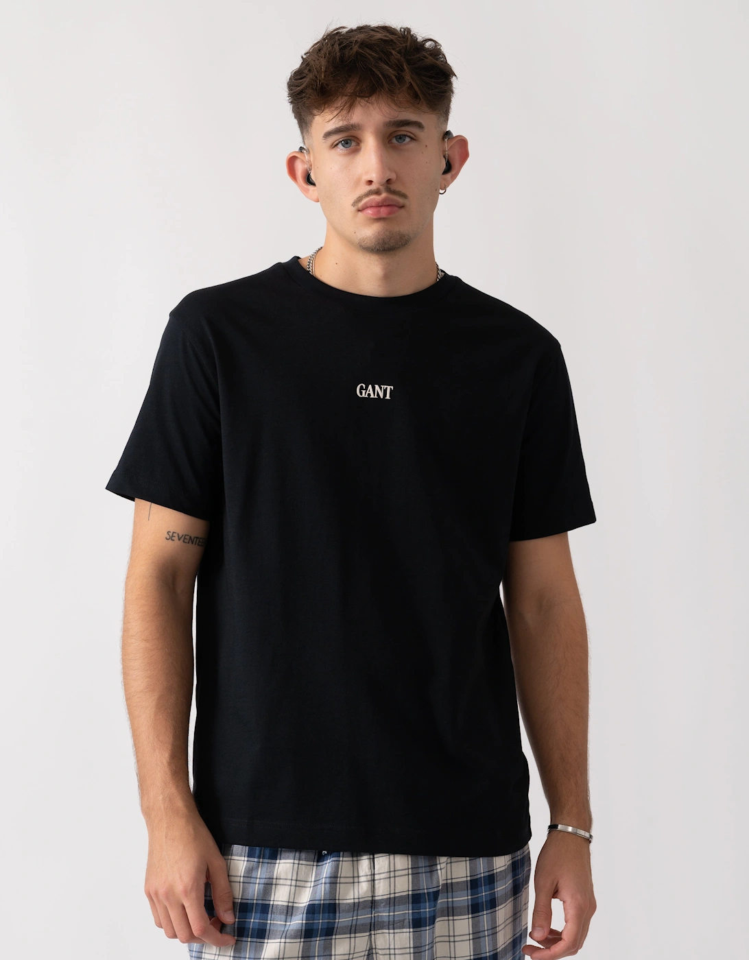 Gant Men's GANT Small Graphic Short Sleeve Mens T-Shirt - 5 Black