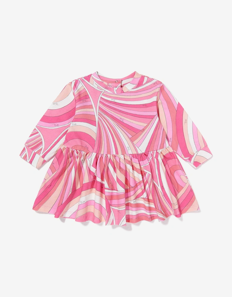 Baby Girls Iride Print Jersey Dress in Pink