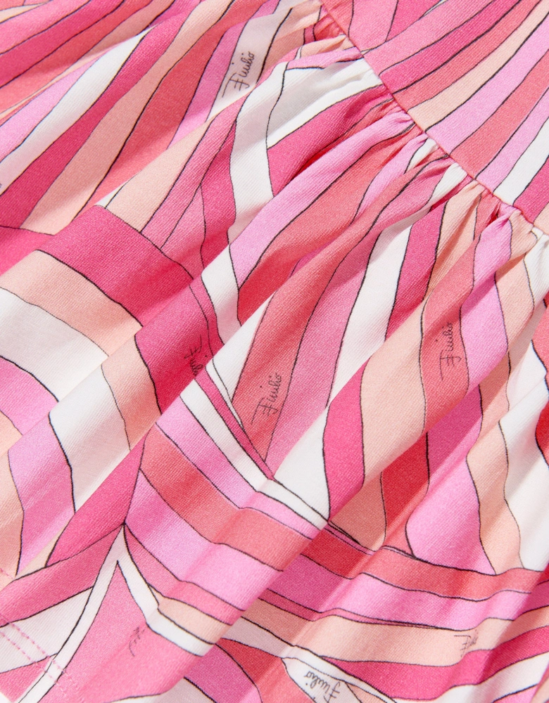 Baby Girls Iride Print Jersey Dress in Pink