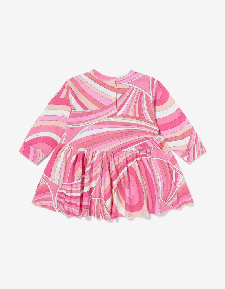 Baby Girls Iride Print Jersey Dress in Pink
