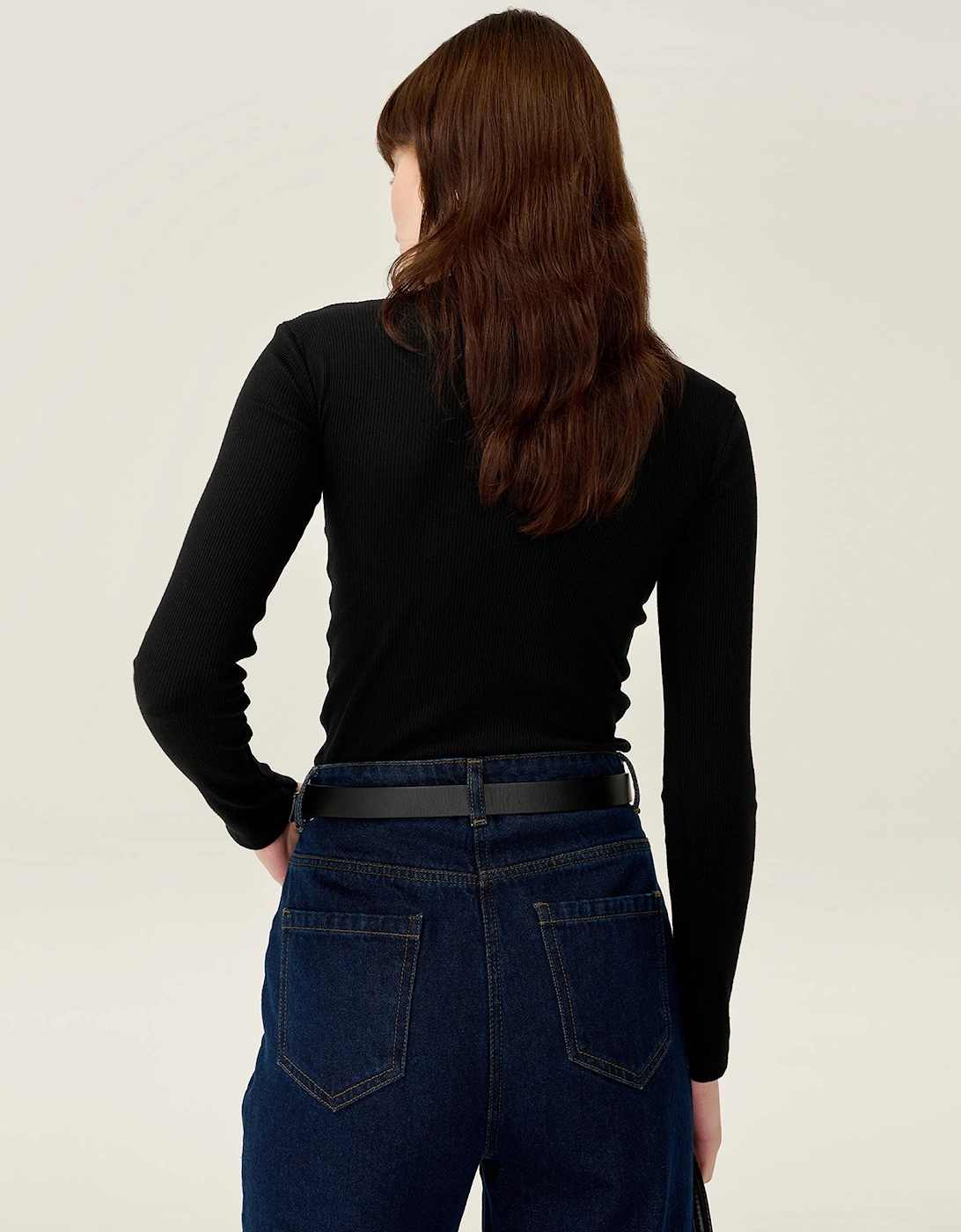 North Mock Neck Top in Black