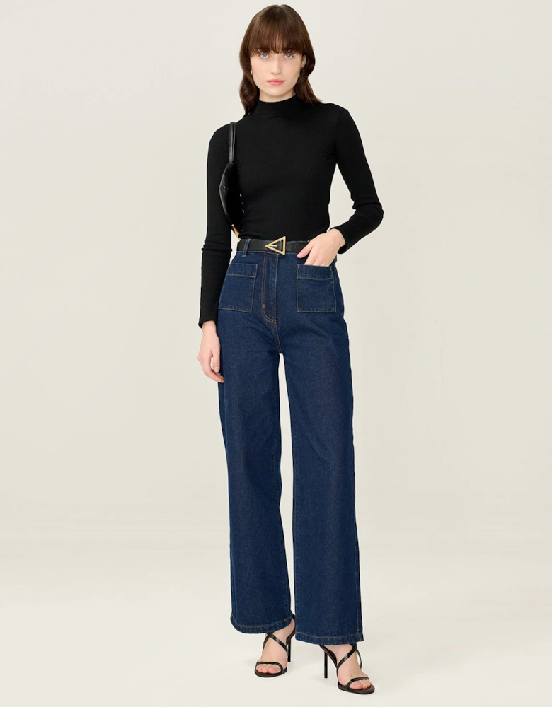 North Mock Neck Top in Black