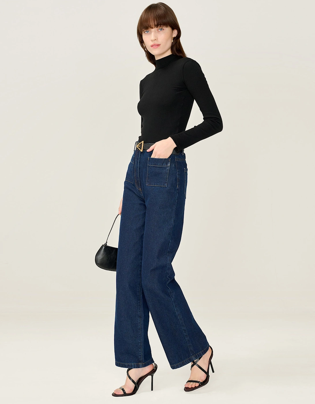 North Mock Neck Top in Black