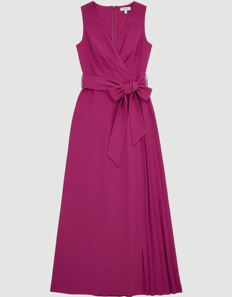 Soft Tailored Side Pleated Midi Dress