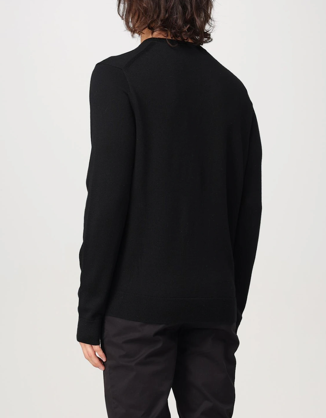 Classic Crew Neck Solid Knitwear Top