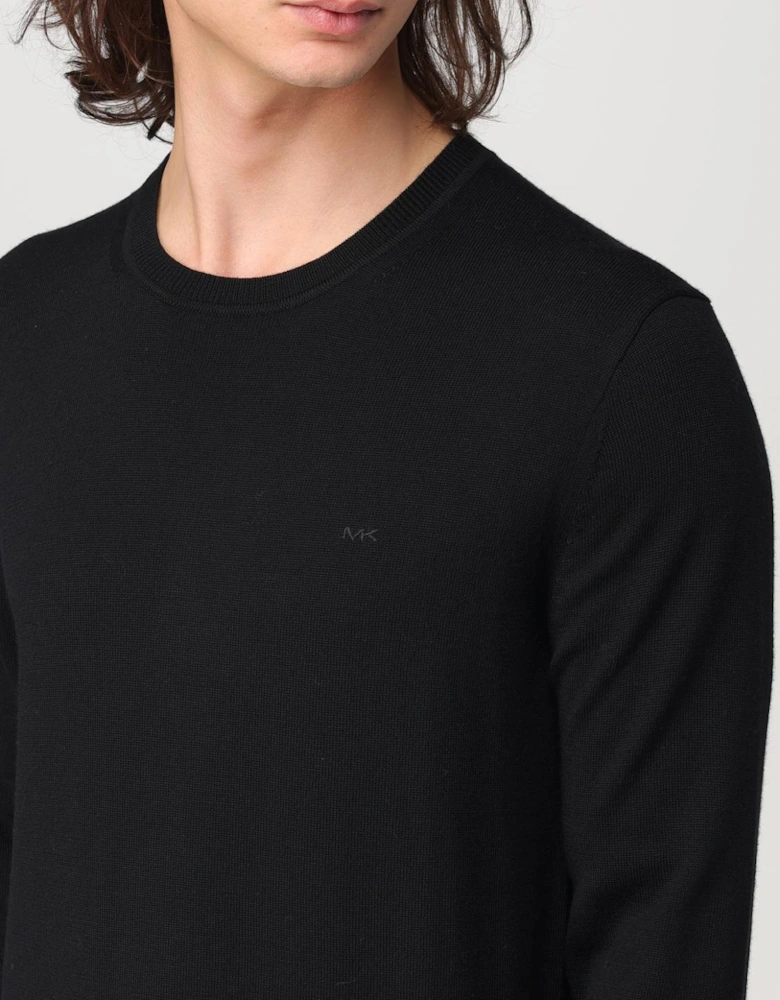 Classic Crew Neck Solid Knitwear Top