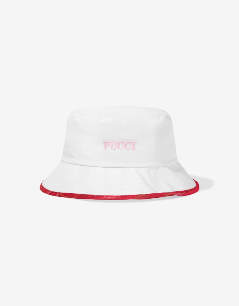 Girls Logo Bucket Hat in Ivory