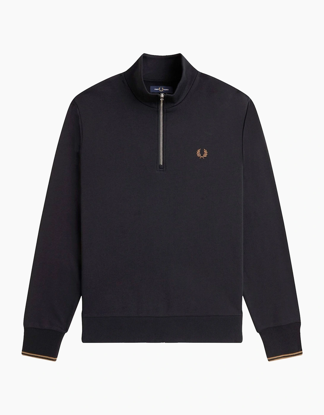 Fred Perry Men's Black Half Zip Sweatshirt - : Extra Large