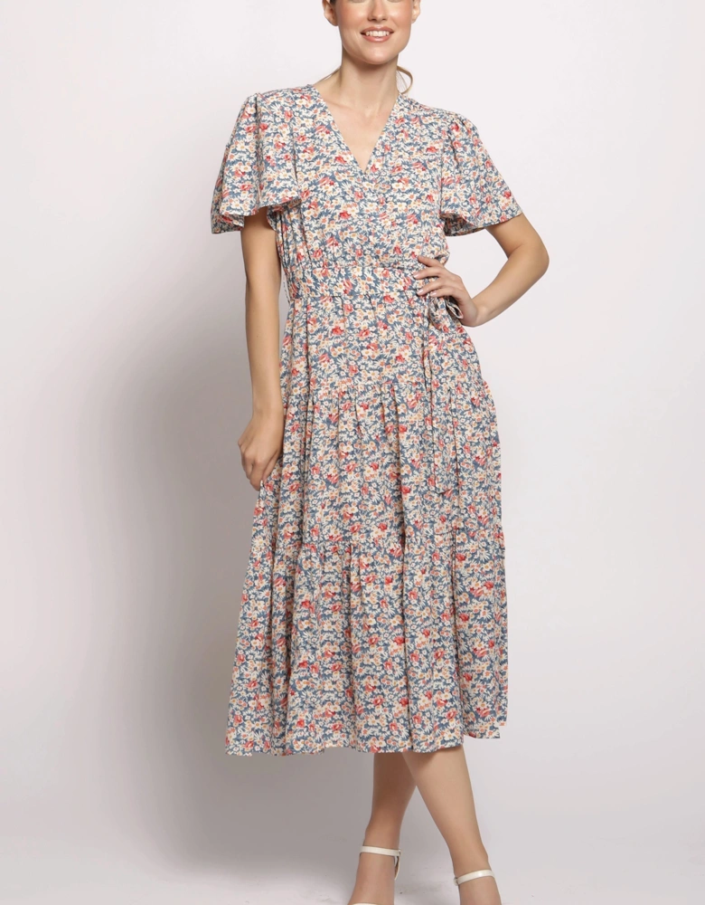 Ruffled Detail Midi Dress