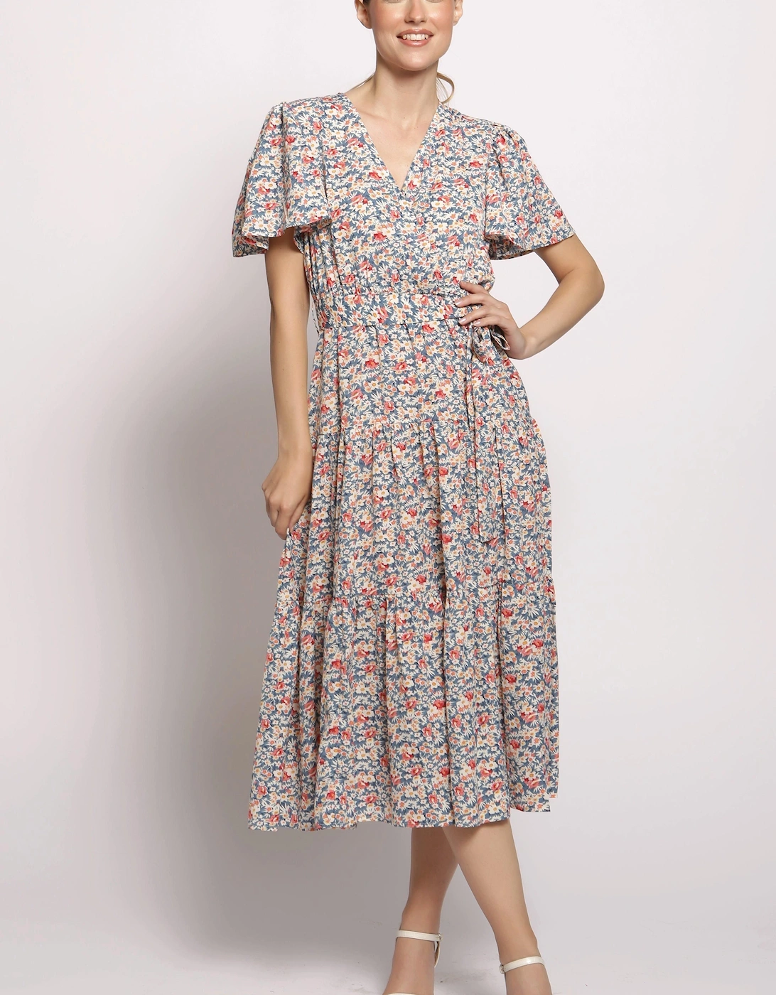 Ruffled Detail Midi Dress, 2 of 1