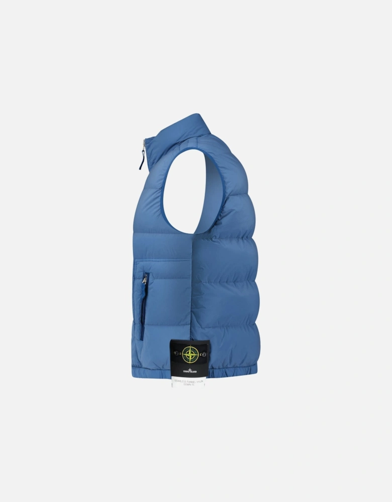 Puffer Seamless Tunnel Nylon Gilet Blue