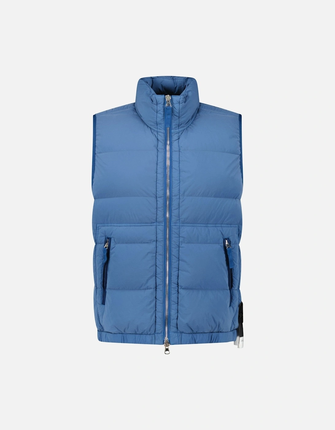 Stone Island Men's Blue Puffer Seamless Tunnel Nylon Gilet - Size: 38/Regular