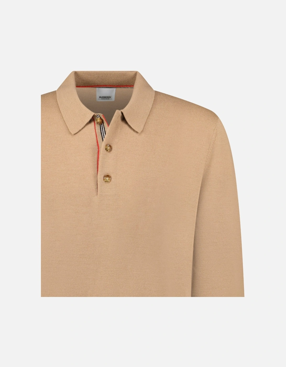 Burberry 'Pace' Signature Stripe Wool Polo Camel