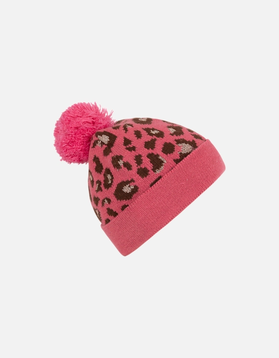 Girls Kaylani Leopard Print Knitted Beanie