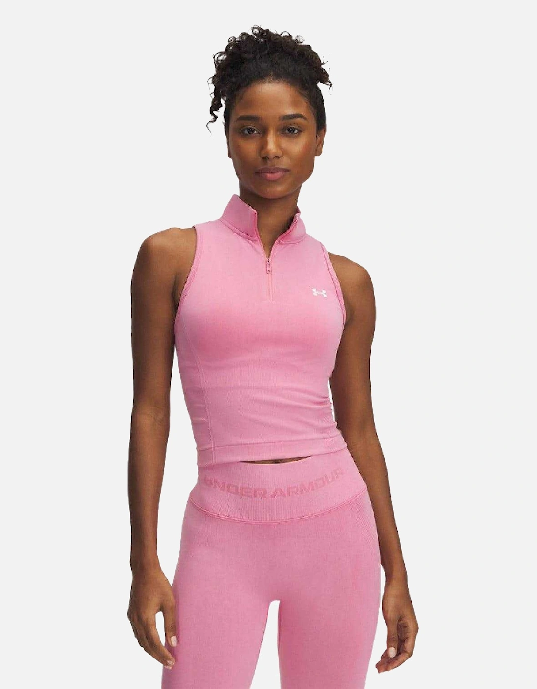 Womens/Ladies Seamless Washed Quarter Zip Sleeveless Tank Top, 5 of 4