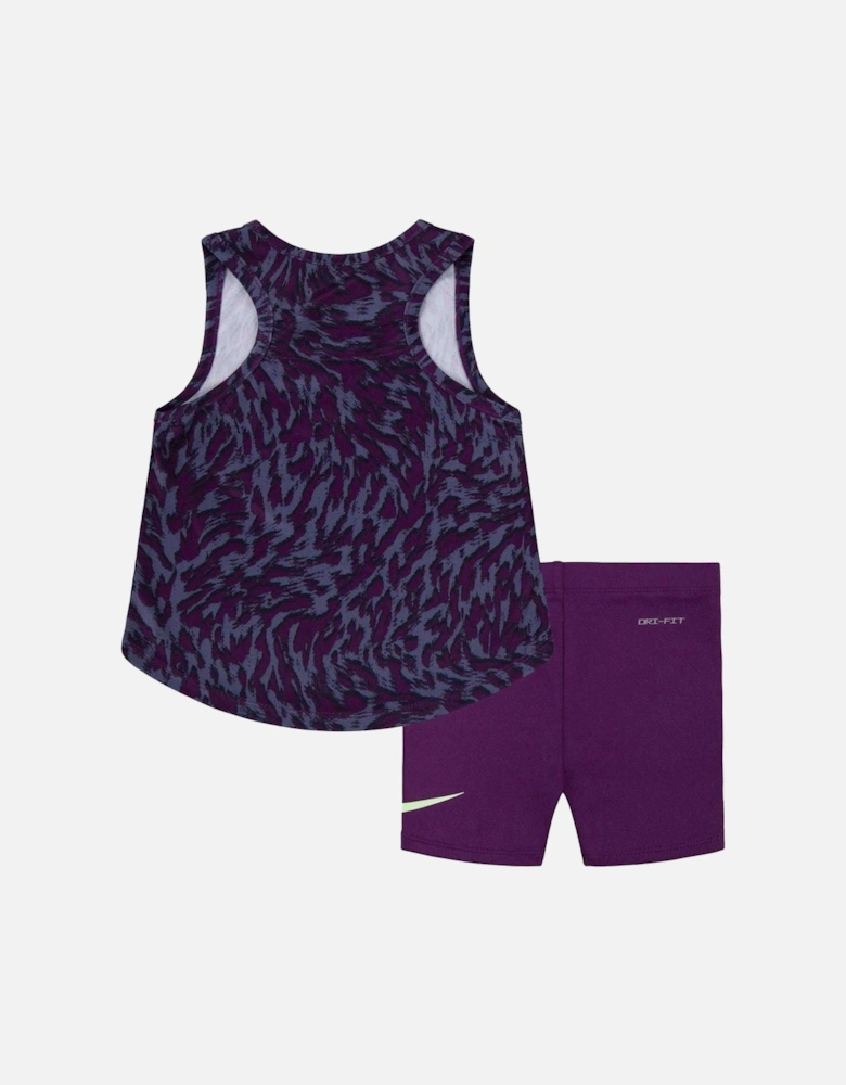 Childrens/Kids Veener Animal Print Top & Shorts Set