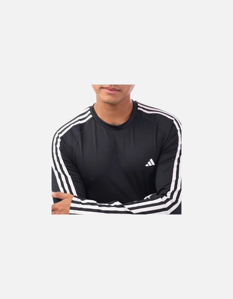 Mens Techfit 3 Stripes Long-Sleeved Training Top