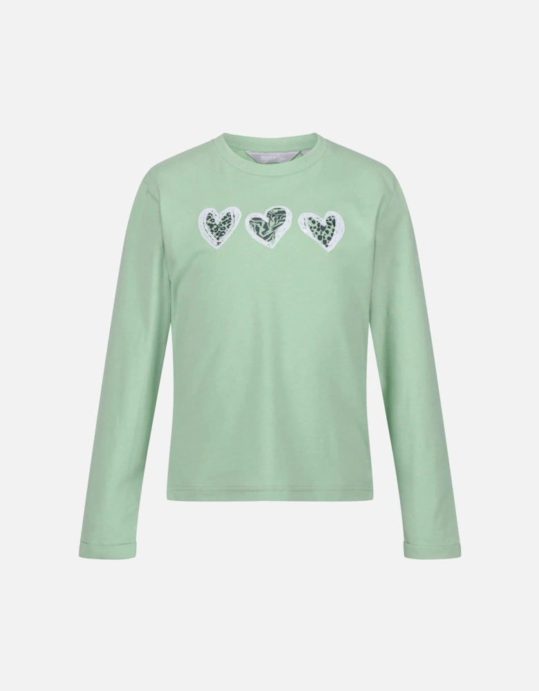 Childrens/Kids Wenbie III Heart Long-Sleeved T-Shirt