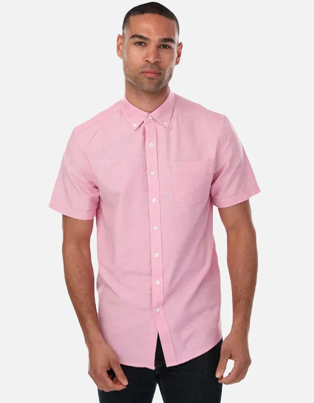Mens Drayton Oxford Modern Short-Sleeved Shirt, 4 of 3
