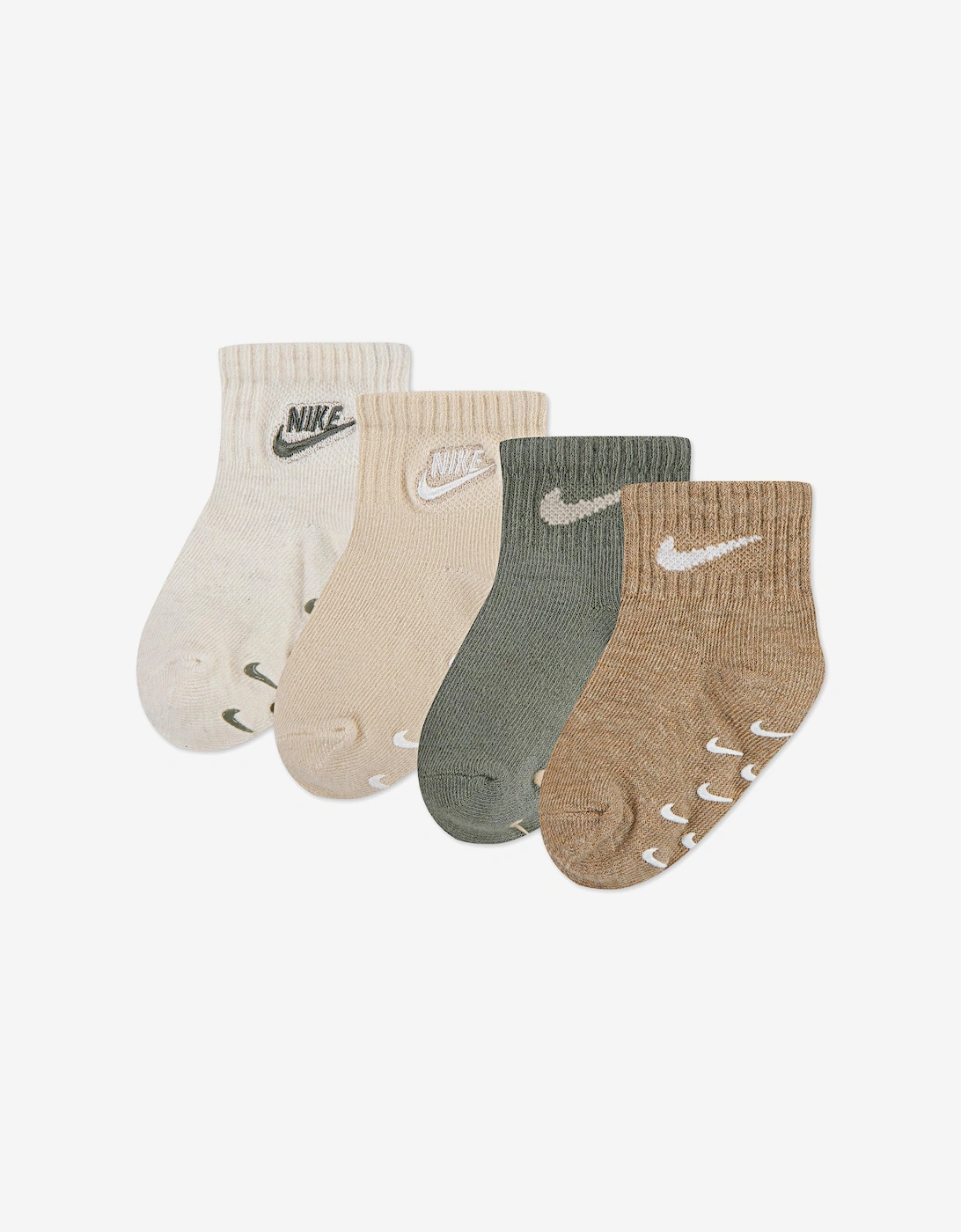 Baby 4 Pack Logo Gripper Socks Set in Ivory, 4 of 3