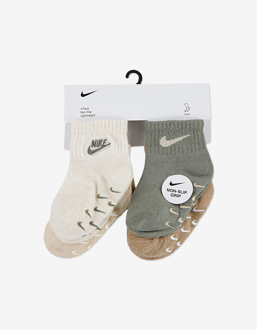 Baby 4 Pack Logo Gripper Socks Set in Ivory