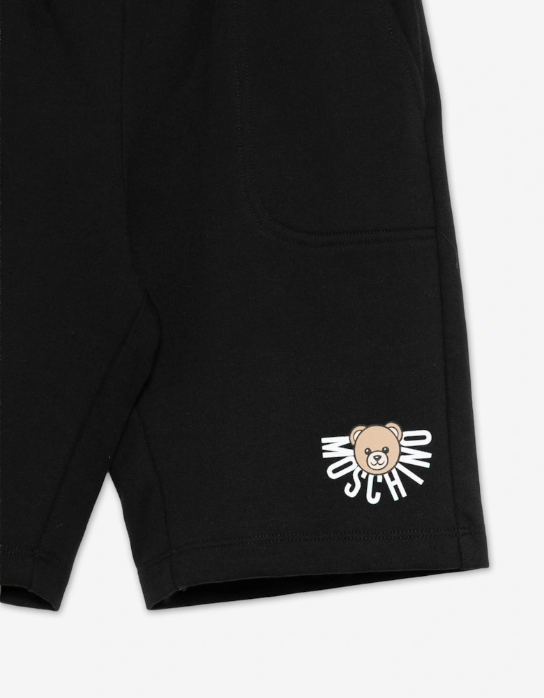 Boys Bear Logo Shorts in Black