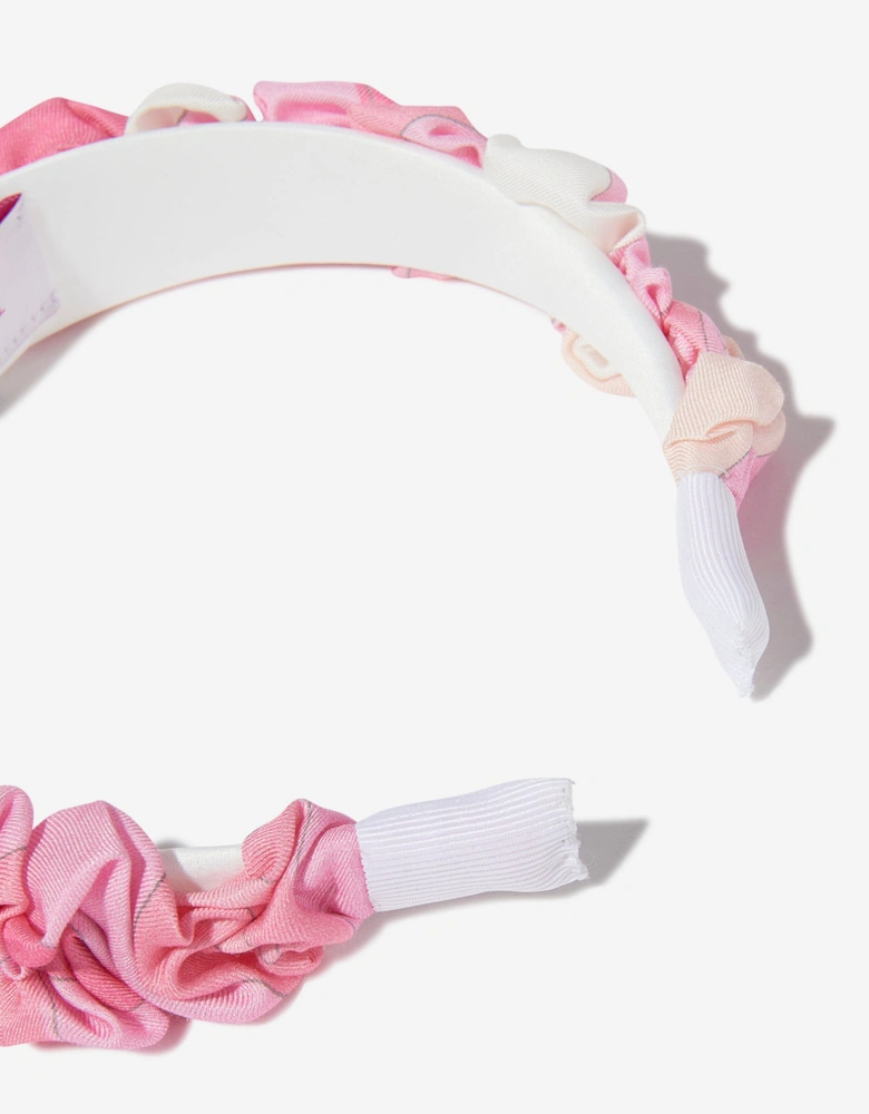 Girls Marmo Ruched Headband in Pink
