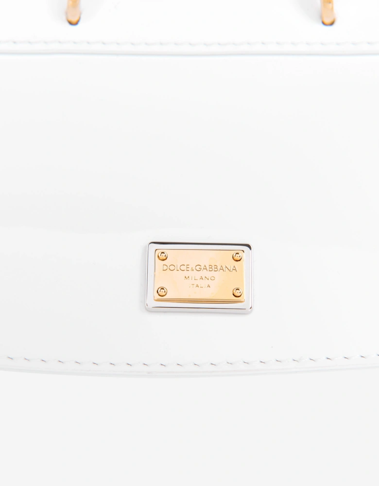 Girls Patent Leather Branded Shoulder Bag (H: 14cm)