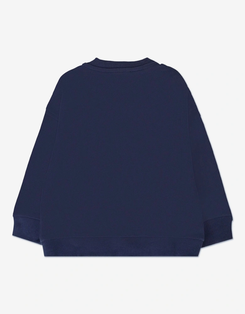 Baby Teddy Bear Logo Sweatshirt in Navy