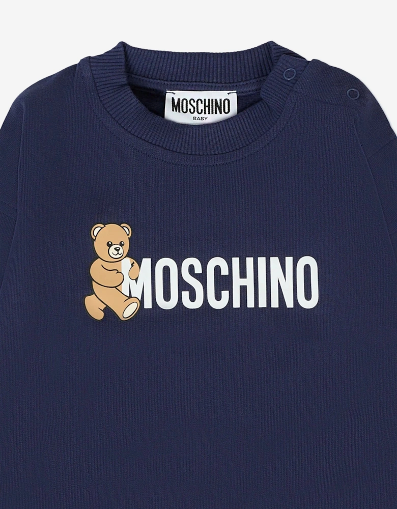 Baby Teddy Bear Logo Sweatshirt in Navy