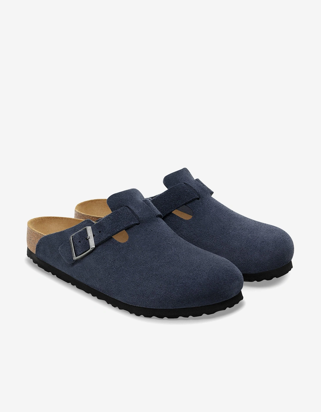 BIRKENSTOCK Classic Suede Boston Clogs in Navy