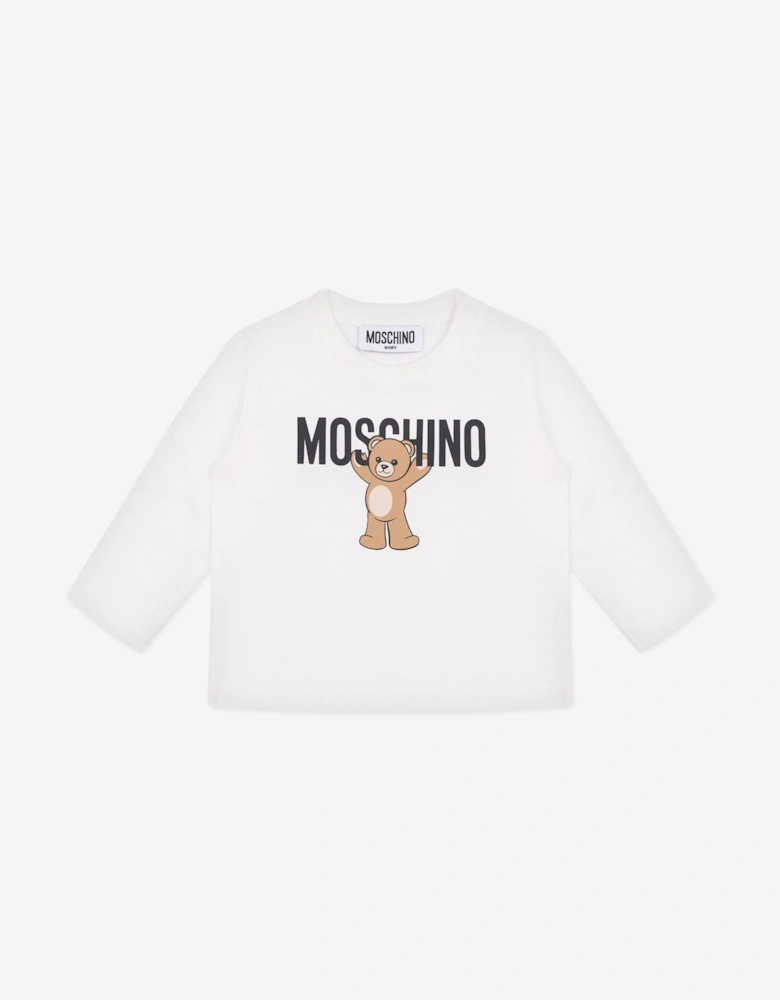 Baby Long Sleeve Teddy T-Shirt in Ivory