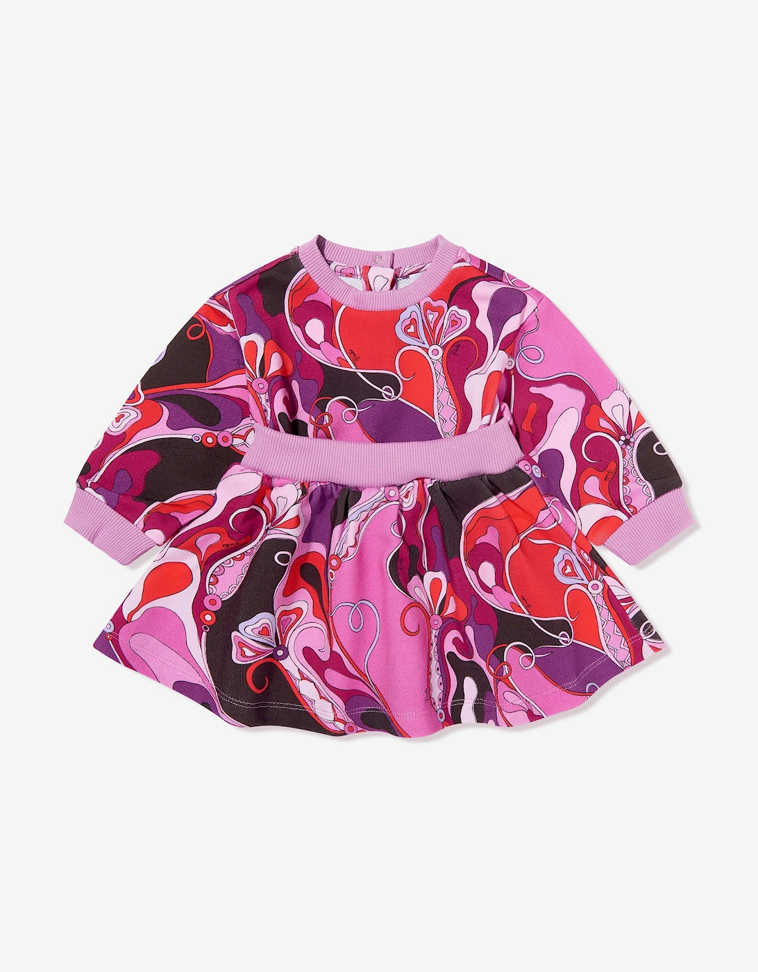 Baby Girls Orchidee Print Sweater Dress in Pink, 5 of 4