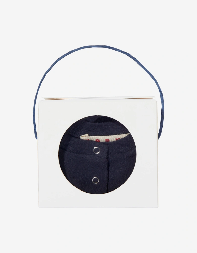 Baby Logo Romper Set in Navy
